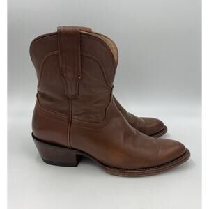 Tecovas Penny Brown Calfskin Cowhide Leather Cowboy Boots Western Ankle Sz 7.5